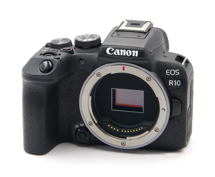 Canon EOS R10 mirrorless camera body.